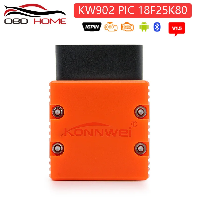 

KONNWEI OBD2 Scanner KW902 ELM327 V1.5 Bluetooth Autoscanner PIC18f25k80 MINI ELM 327 OBDII KW902 Code Reader for Android Phone
