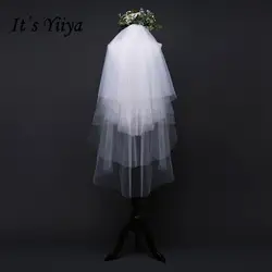 Это yiiya 2017 белый четыре-Слои 1.2 м с края невест завуалировать с расческой Luxury Свадебные аксессуары veus de noiva для невесты vts-015