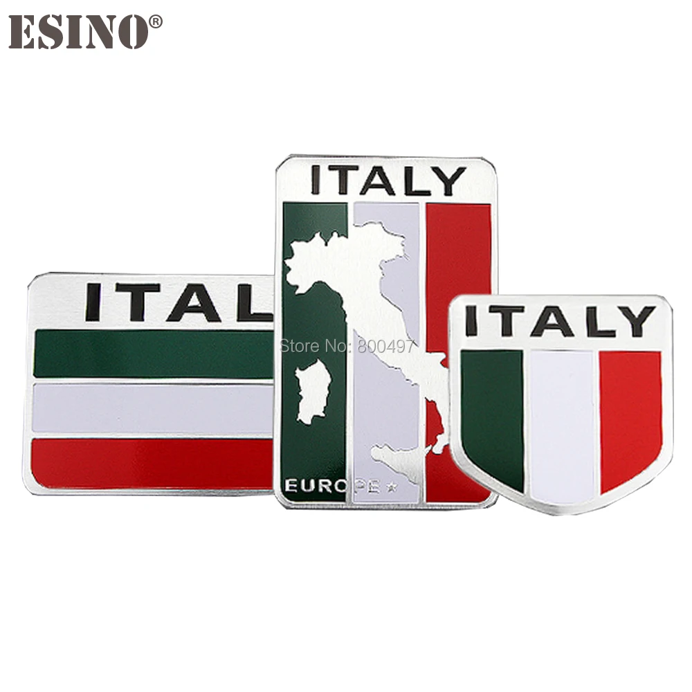 10 x Car Styling New Design Italy National Flag Set 3D Metal Chrome Aluminium Alloy Emblem Badge Sticker Decal Auto Accessory | Автомобили