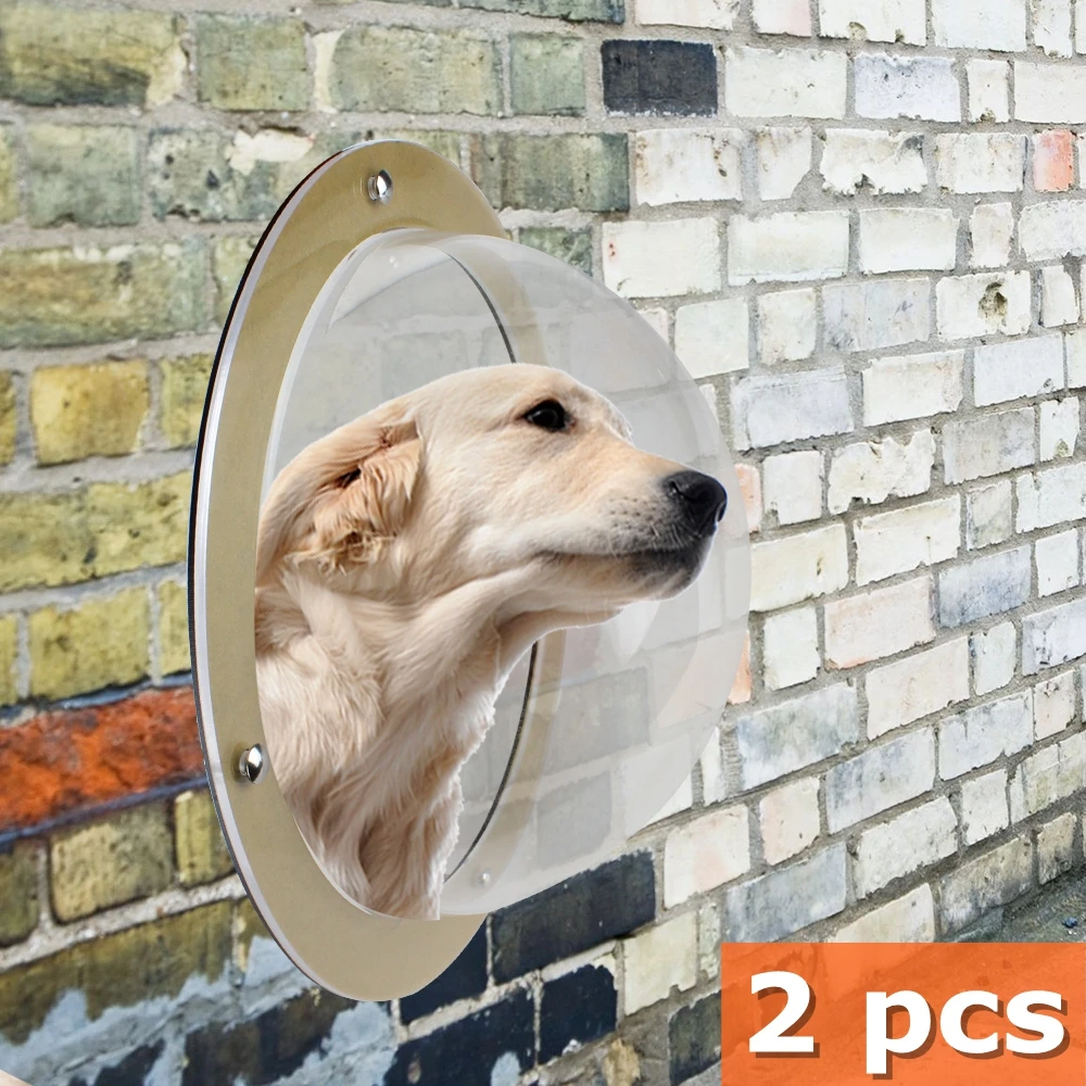 LEMONDA 2pcs Pet Dog Fence Window Pet Cats Dogs Peek Bubble Durable