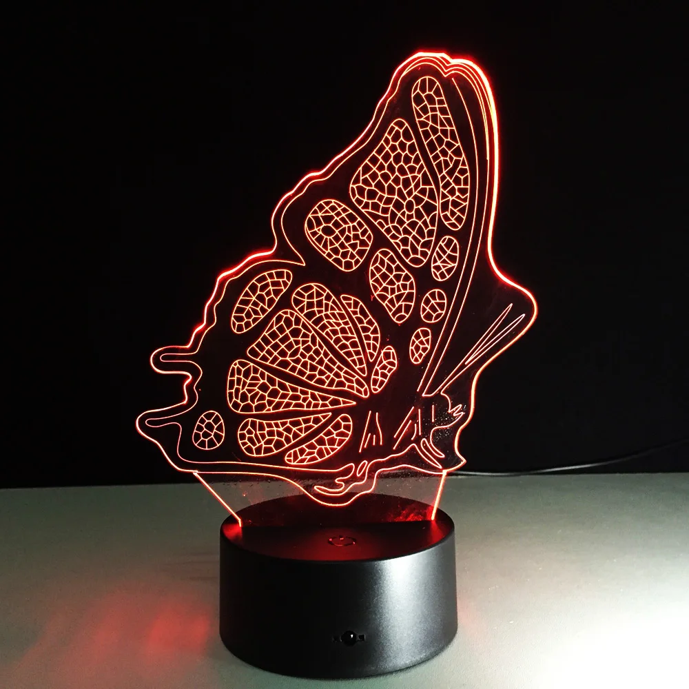 Бабочка ночник с коробке 7 Цвета изменить эффект Светодиодная лампа дома живет детская комната Украшения в спальню USB заряд энергии