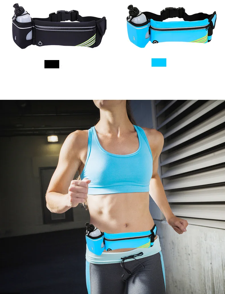 Tfshining Waterproof Running Hydration Belt Reflective Sport Running Water Hip Phone Bag Pouch Racing Gym Waist Pack With Bottle (13)