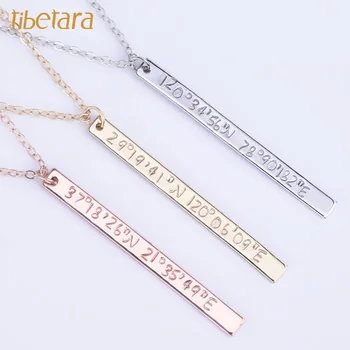 

Custom-made,Engraved Coordinates Necklace,Coordinate necklace mothers day gift ideas Coordinates necklace ,Vertica