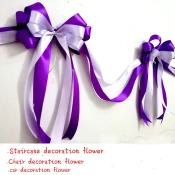 

Decorative Flowers Wreaths Wedding Staircase Butterfly Ribbon Backstairs Handrails Decorative Ribbon Wedding Car Flower