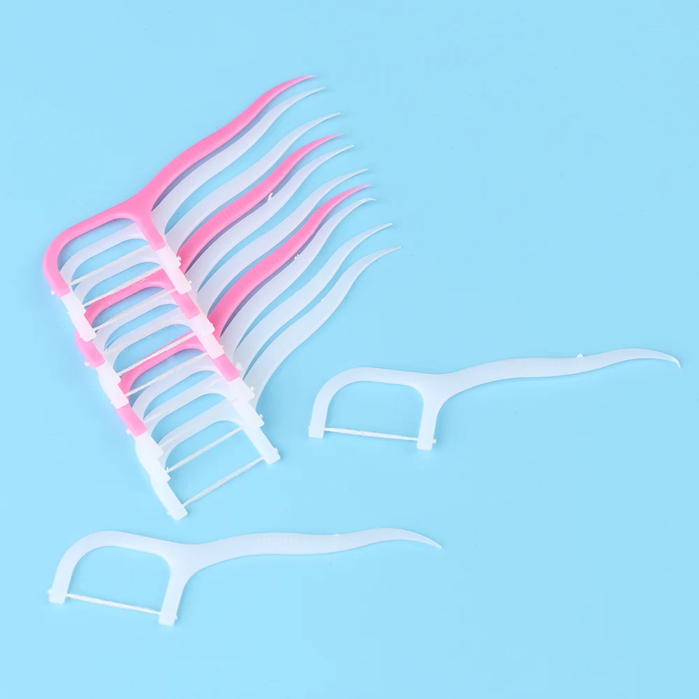 

100pcs/Pack High Quality New Unisex Dental Floss Flosser Brush Tooth Picks Oral Care Teethpick Sword Tooth Health Care