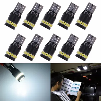 

10PCS t10 led light white car led light Can-bus Wedge Light Side Bulb T10 W5W Canbus led 6000K 194 3014 24 SMD Led Error Free