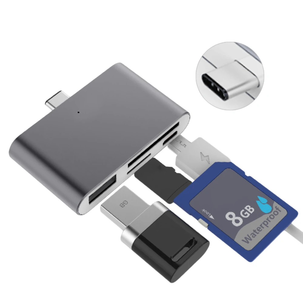 Elisona Type C USB HUB OTG Sim CF SD TF кардридер конвертер адаптер для MacBook Air Samsung Galaxy Note 8