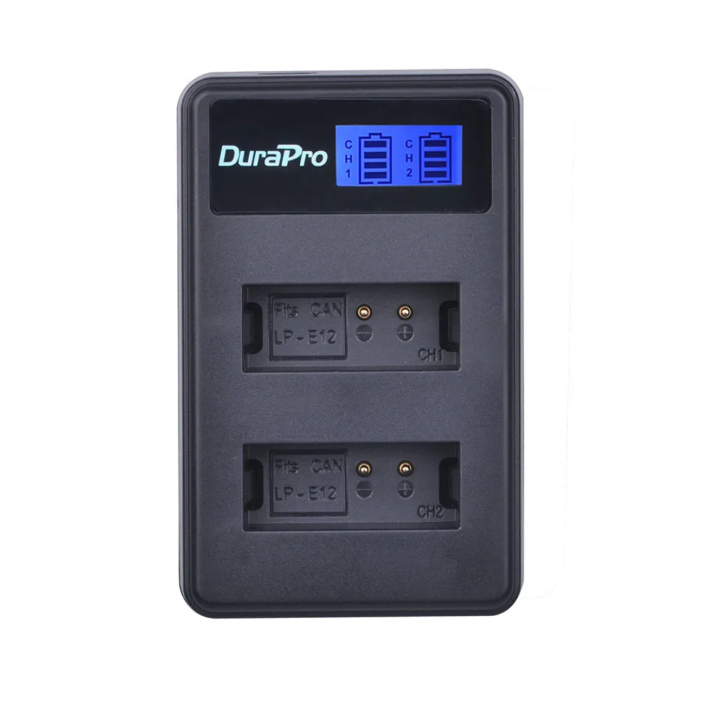 3 аккумулятора DuraPro LP E12 LPE12 Аккумулятор для камеры аккумулятор + зарядное