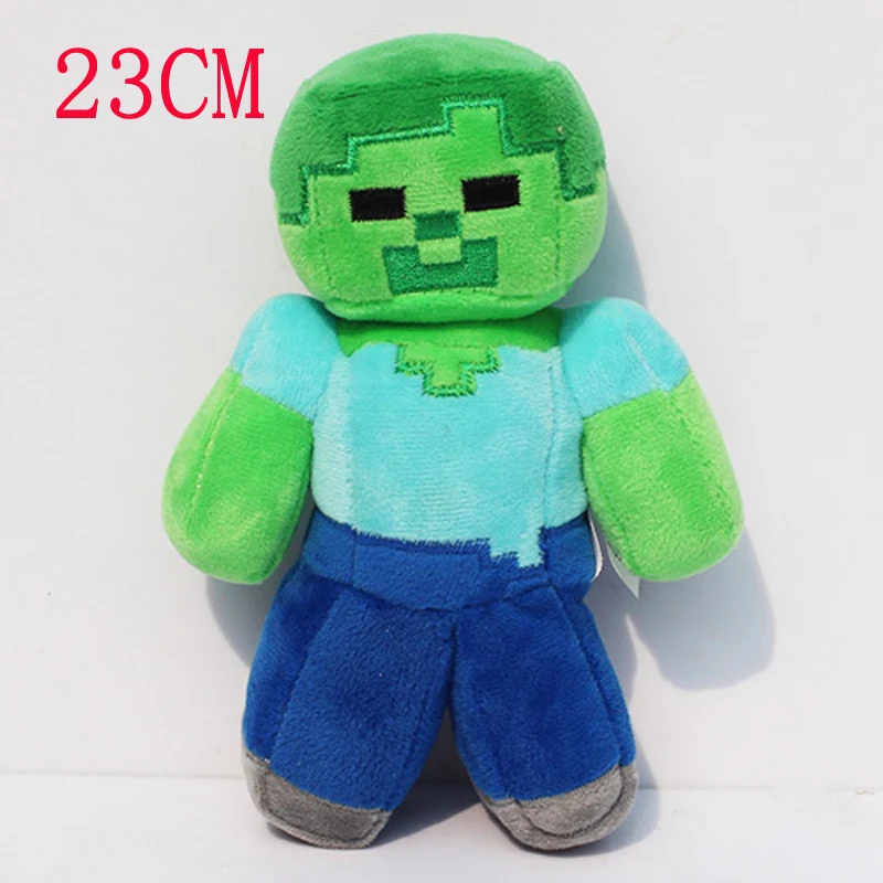 23cm Minecraft MC Steve Creeper Zombie Plush Stuffed Toys Minecraft Soft Plush Toy Dolls Brinquedos for Kids Children Xmas Gift