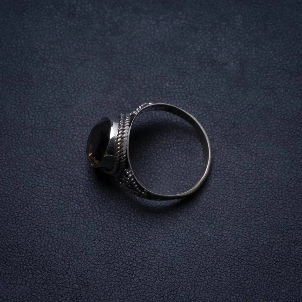 

Natural Smoky Quartz Handmade Unique 925 Sterling Silver Ring, US size 7.75 X1828