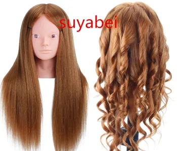 

About 60CM hair length 85% natural hair mannequin head head practice mannequin styling head