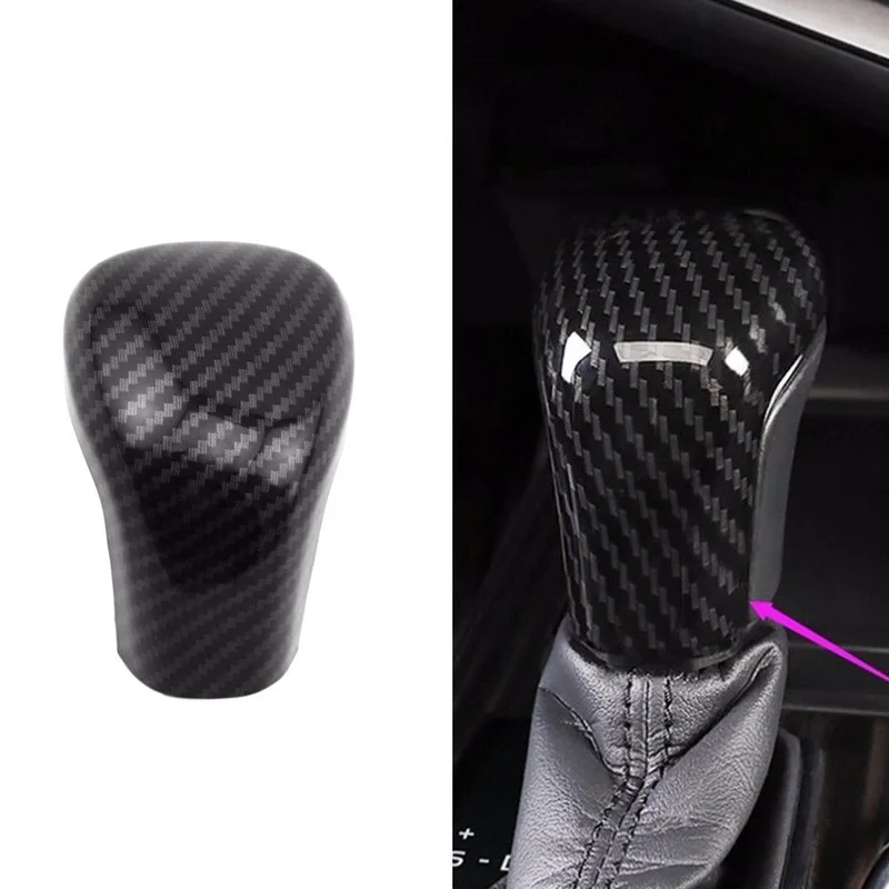 

1Pcs Car Carbon Fiber Style Interior Gear Shift Knob Cover Trim For Toyota Camry 2018 New Interior Accessories