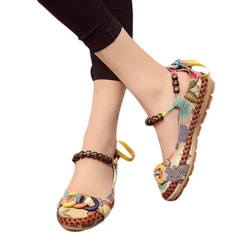

Casual Flat Shoes Loafers Zapatos Mujer Embroidered Shoes