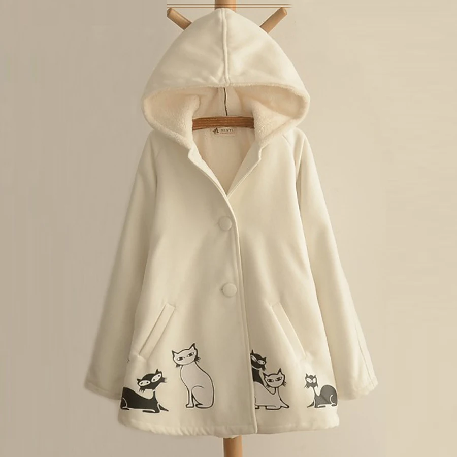 Новое осенне-зимнее женское бархатное пальто для колледжа, женское хлопковое кашемировое утепленное шерстяное пальто с капюшоном, повседневное шерстяное пальто