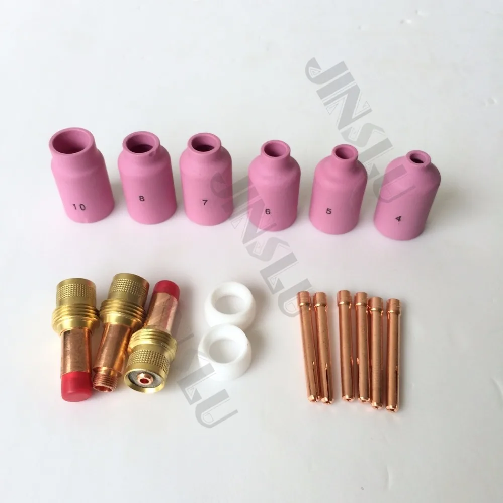 

WP SR 17 18 26 Series TIG Welding Torch Consumables Accessories 80PCS Gas lens insulator collet ceramics nozzle