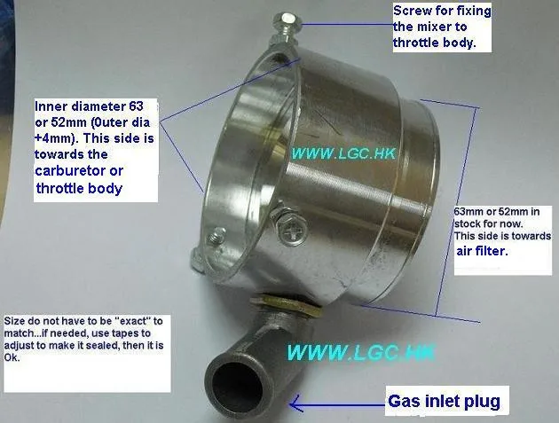 82mm/74mm/72mm/68mm/63mm/52mm/48mm LPG CNG Gas Mixer for Autogas Conversion Tradtional System in Gasoline EFI Carburetor Cars lpg conversion kit