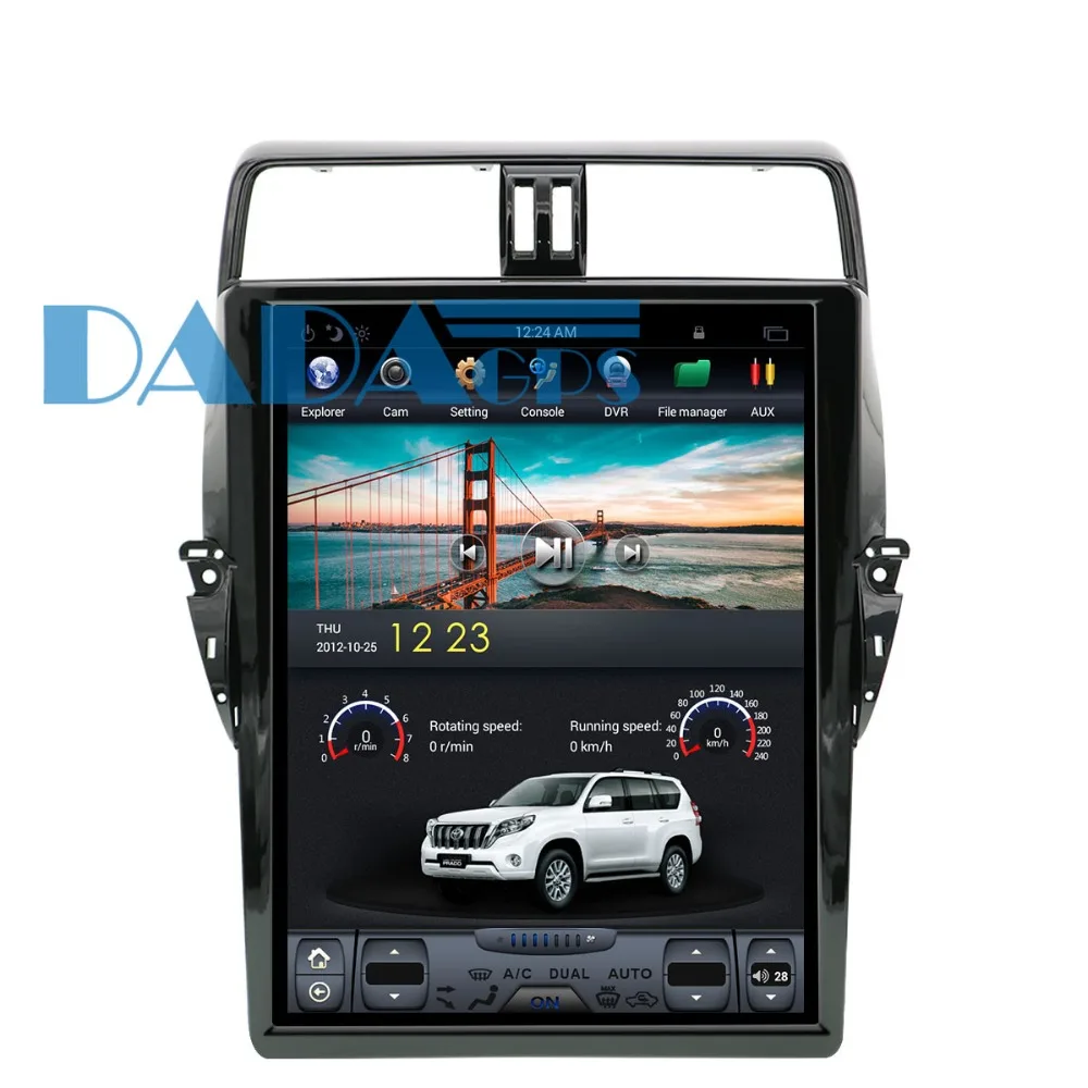 Best 17 inch Tesla style Car GPS Navigation Head Unit Android6.0 Car DVD player GPS navigation for TOYOTA Land Cruiser Prado 150 2018 1