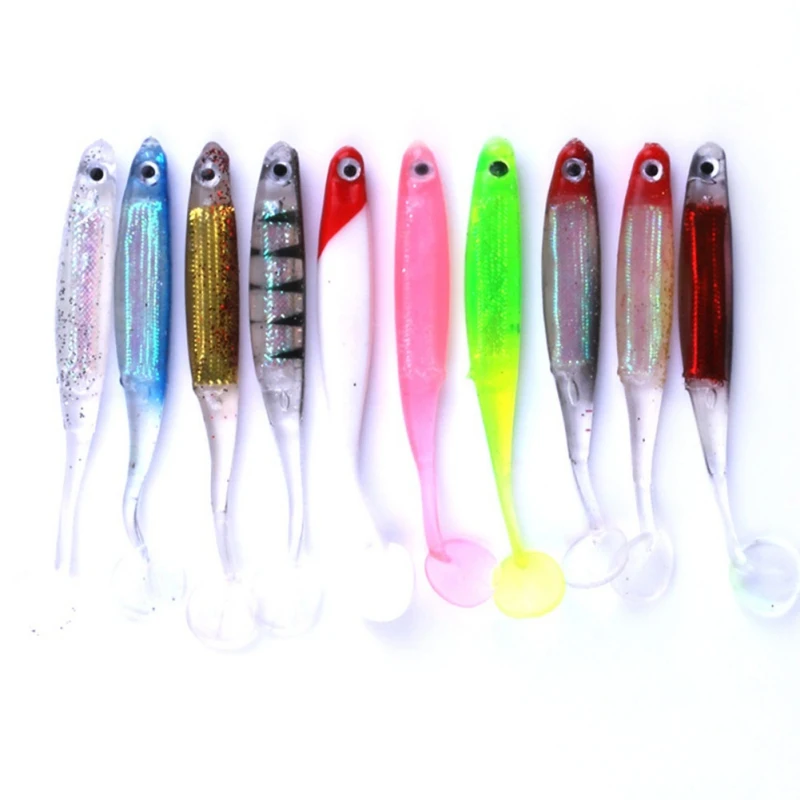 

10pcs/set 52g Soft Lure Pesca Artificial Fishing Lure Japan Lure Worm Swim bait Jig Head Fly Fishing Silicone Rubber Fish
