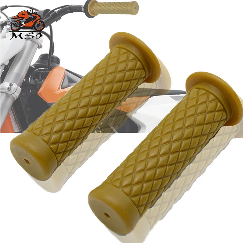 1 пара мотоцикл 7/" Ретро резиновая рукоятка руля для Honda Suzuki Kawasaki yamaha ktmTriumph Кафе Racer Bobber на заказ