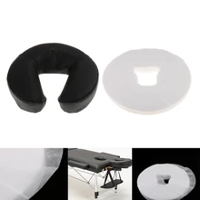 Черный моющийся чехол Колыбель для лица Подушка с 100 шт белые одноразовые прокладки для салонов спа, массажный стол кровать