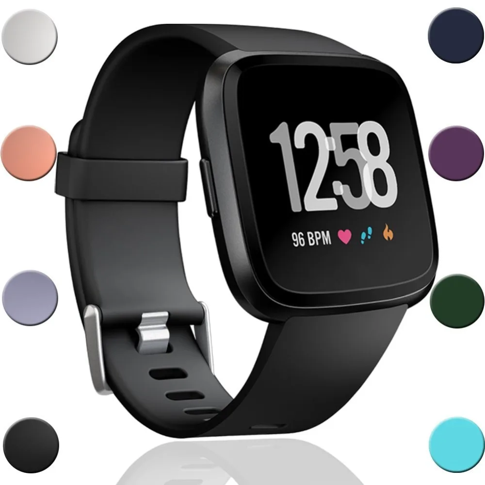 

Ktab Smart Accessories for Fitbit Versa Watch Strap Silicone Replacement Sport Strap With for Fitbit Versa Bands for Women Men