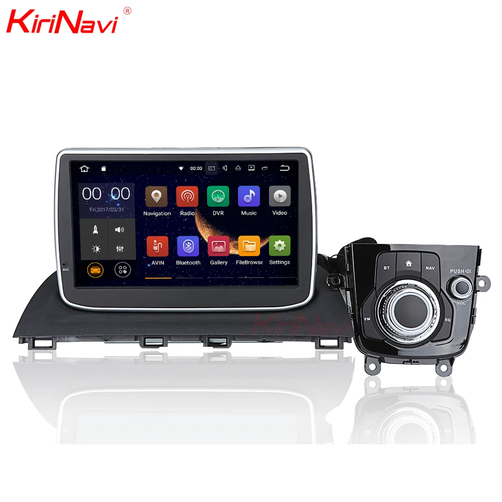 Best KiriNavi 9 inches quad core Andriod 7.1 touch screen car radio for Mazda 3 Axela 2013+ multimedia DVD player OBD2 WIFI 3G BT 0