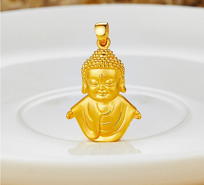 New Pure 999 24k Yellow Gold 3D Buddha Pendant 3.33gin Pendants from