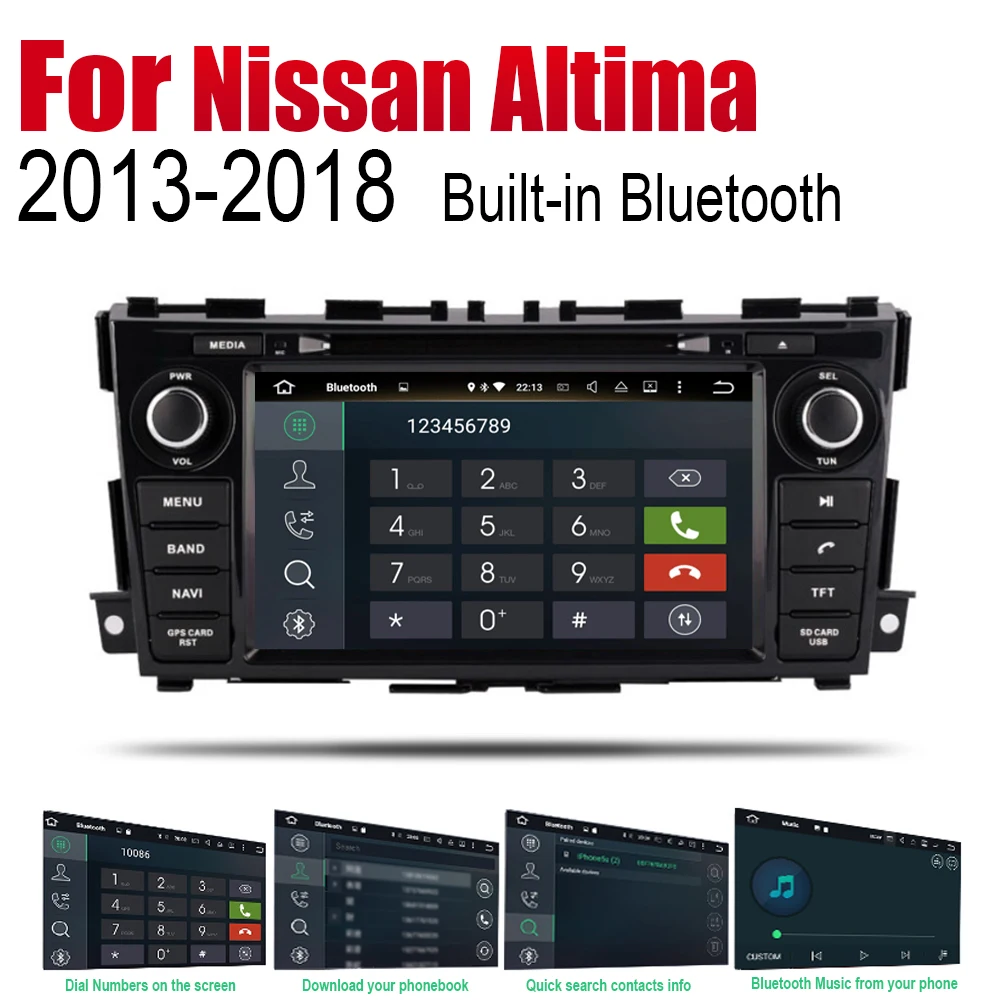 Sale Android Car Radio Stereo GPS Navigation For Nissan Altima / Teana 2013~2018 Bluetooth wifi 2din Car Radio Stereo Multimedia Play 5