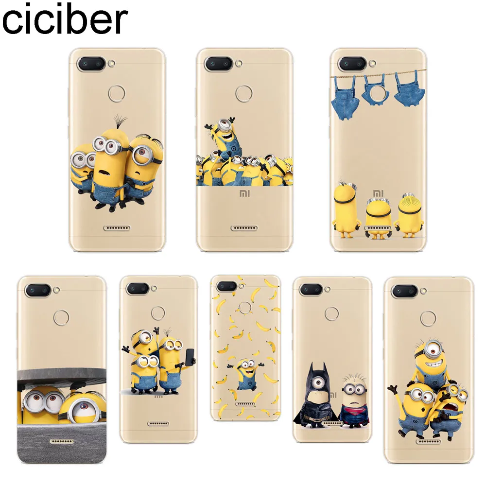 

ciciber Minions For Xiaomi Red 6 5 4 3 A X S Pro Plus S2 Soft TPU Cover Clear Back for Redmi Note 6 5 4 3 X A Pro Phone Cases