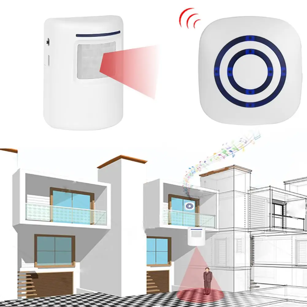 Беспроводной инфракрасный датчик движения 38 колокольчиков 150 м дистанционный дверной звонок охранная сигнализация 2019NEW