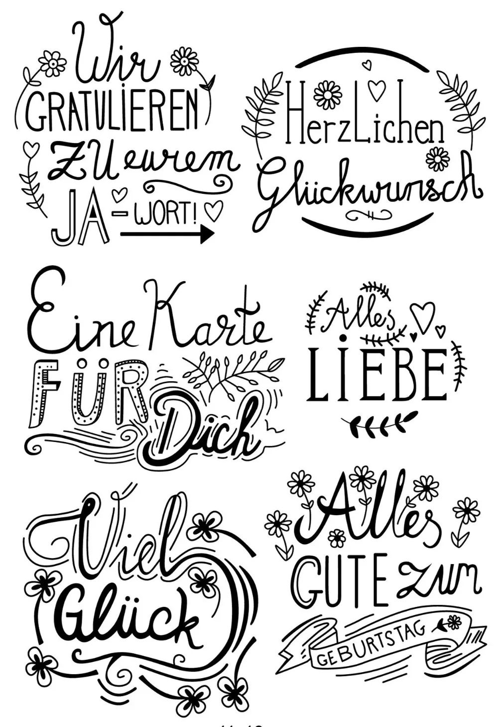 

German word stamp Clear Stamp for Scrapbooking Transparent Silicone Rubber DIY Photo Album Decor R13