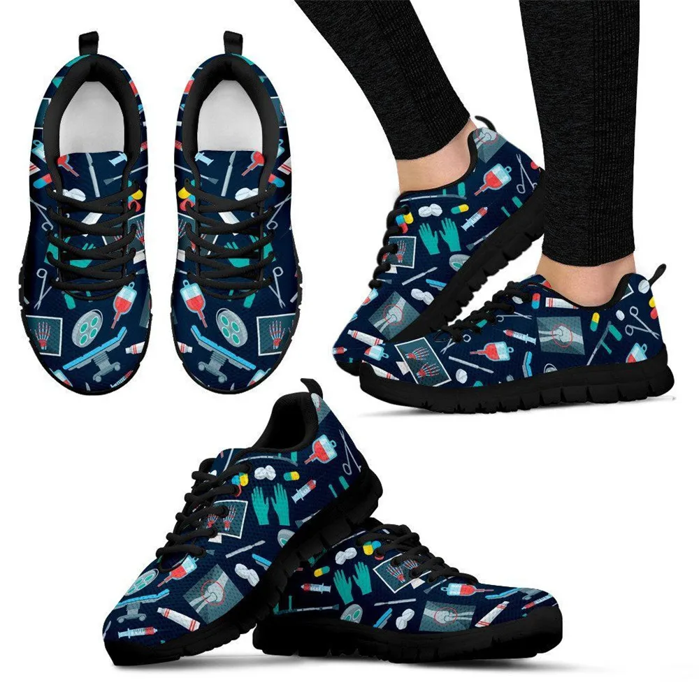 

HYCOOL Women Running Shoes For Woman Doctor Medical Surgeon Pattern Female Runner Breathable Jogging Outdoor Walking Euro 35-45