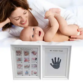 

Baby Handprint Footprint Photo Frame Kit For Newborn Boys Girls Clean Touch Ink Pad Exquisite Souvenirs Casting Home Decoration