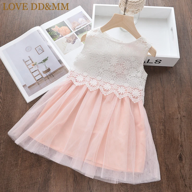 

LOVE DD&MM Girls Dresses New Children's Wear Girls Sweet Plaid Button Stitching Long Sleeve Princess Dress