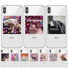 Gato súper bonito perro de dibujos animados en forma de corazón Rosa usted y ME HD de la serie del teléfono claro caso para iphone 11 Pro XS Max X XR 8 7 6 6S Plus 5S SE