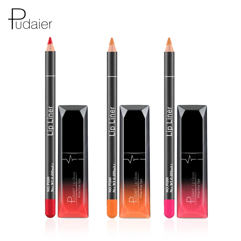 

Pudaier Brand 12 Colors Matte Liquid Lipstick Lipgloss Pink Orange Lip Contour Lipliner Wood Nude Lip gloss Lip stick Makeup Set