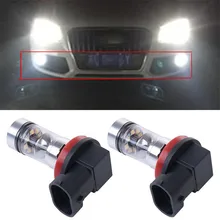 Для Audi A3 A4 A5 A6 Q3 Q5 Q7 S4 S5 S6 2015 H8 H11 H9 100 Вт 1000lm автомобиля LED Противотуманные фары дальнего Лампочки днем Бег света DRL