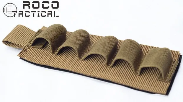 ROCOTACTICAL страйкбол для перезарядки ружья Buttcuff Shotgun Shell Ammo Pouch MOLLE system Ready Pouch кобура для страйкбола 5rd Shell Holder - Цвет: TAN