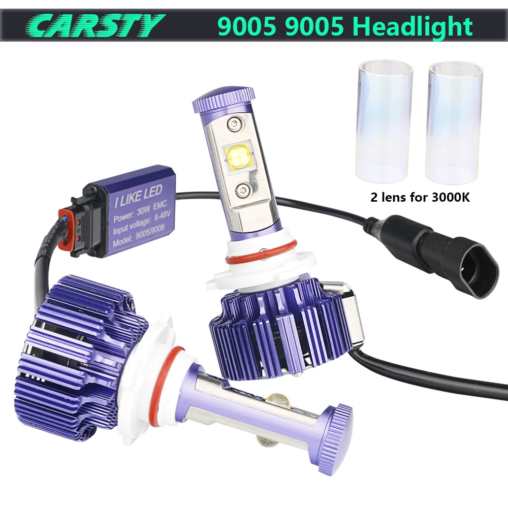 

CARSTY Hot 2x HB3 9005 H10 HB4 9006 Car COB LED Headlight 60W 6000LM Auto Headlights Bulbs Lamps Headlamp 3000K 6000K 12V 24V