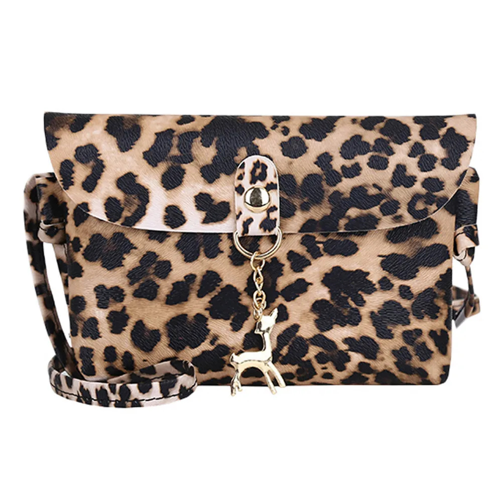 Женская модная элегантная Высококачественная сумка-мессенджер из леопардовой кожи на одно плечо Carteira Feminina F385