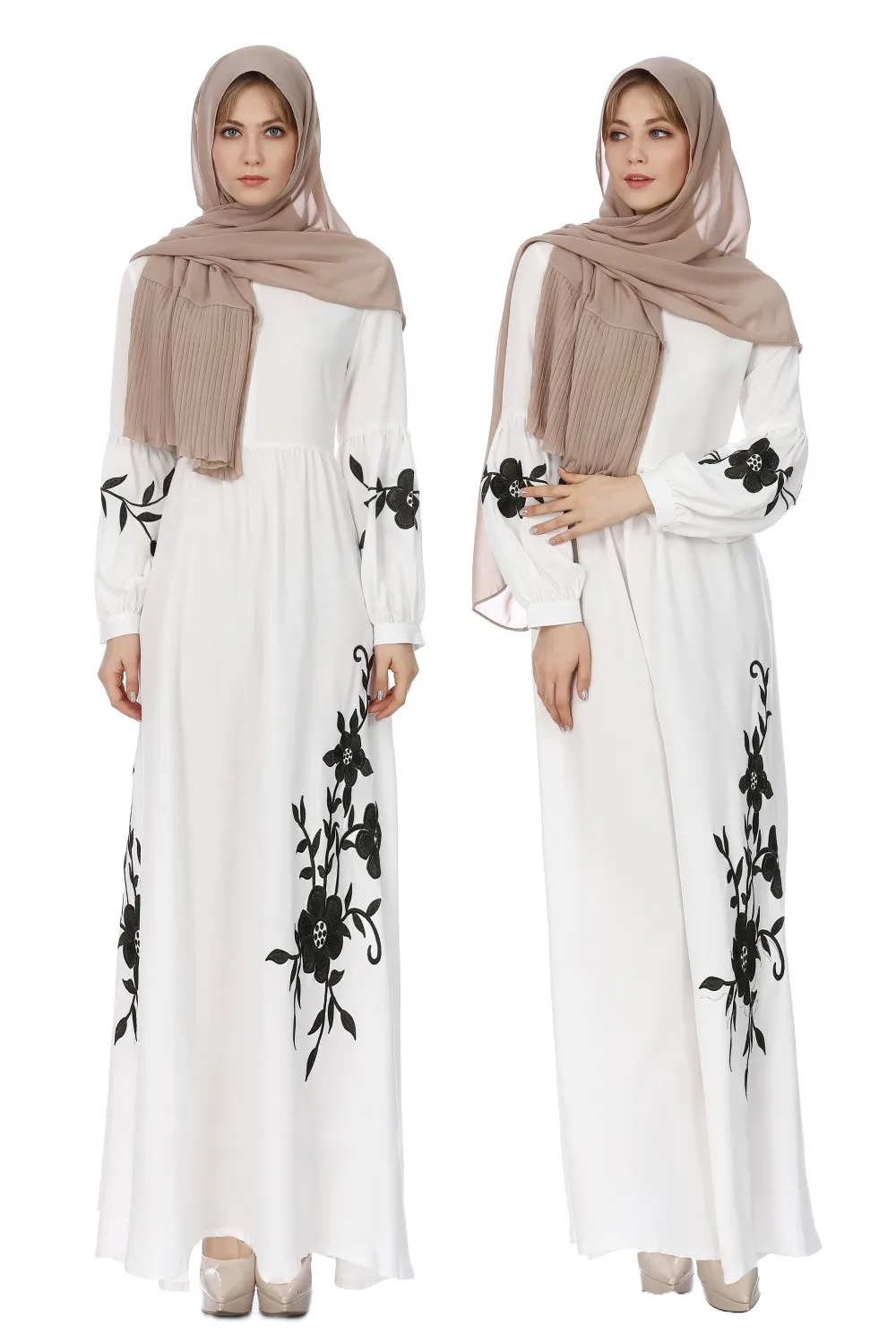 Мусульманское платье дамы шифоновая абайя кафтан хиджаб платье Кафтан Дубай Исламская одежда