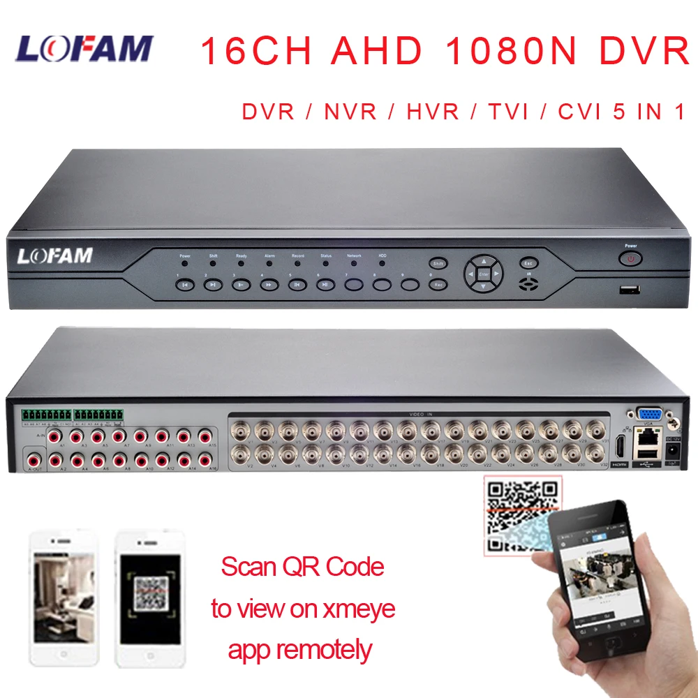 LOFAM 32CH DVR AHD 1080N CCTV видеонаблюдения безопасности 1080P HDMI DVR 32CH 3g wifi Гибридный DVR 5 в 1 для аналогового AHD IP TVI CVI Cam