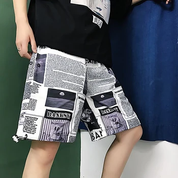 

Brand High Waist Shorts Male Trendy Printed Mens Shorts Casual Elastic Cortos Pantalones Hombre Pantalones Cortos Hombre Loose