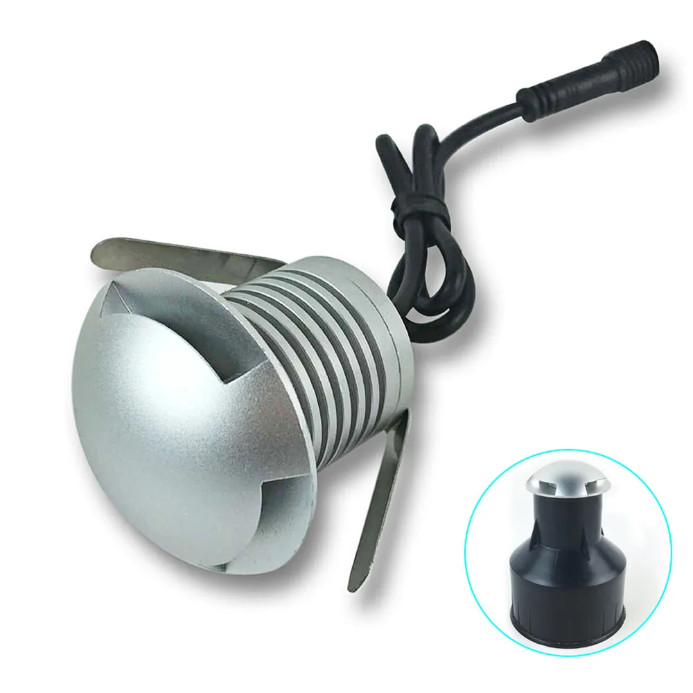 Yzkj à Prova Caminho ao ar Água Levou Enterrado dc 12 v 24 Mini Led Piso Lâmpada 3 w Alta Brilhante Convés Lâmpadas Subterrâneas Livre d’ Luz