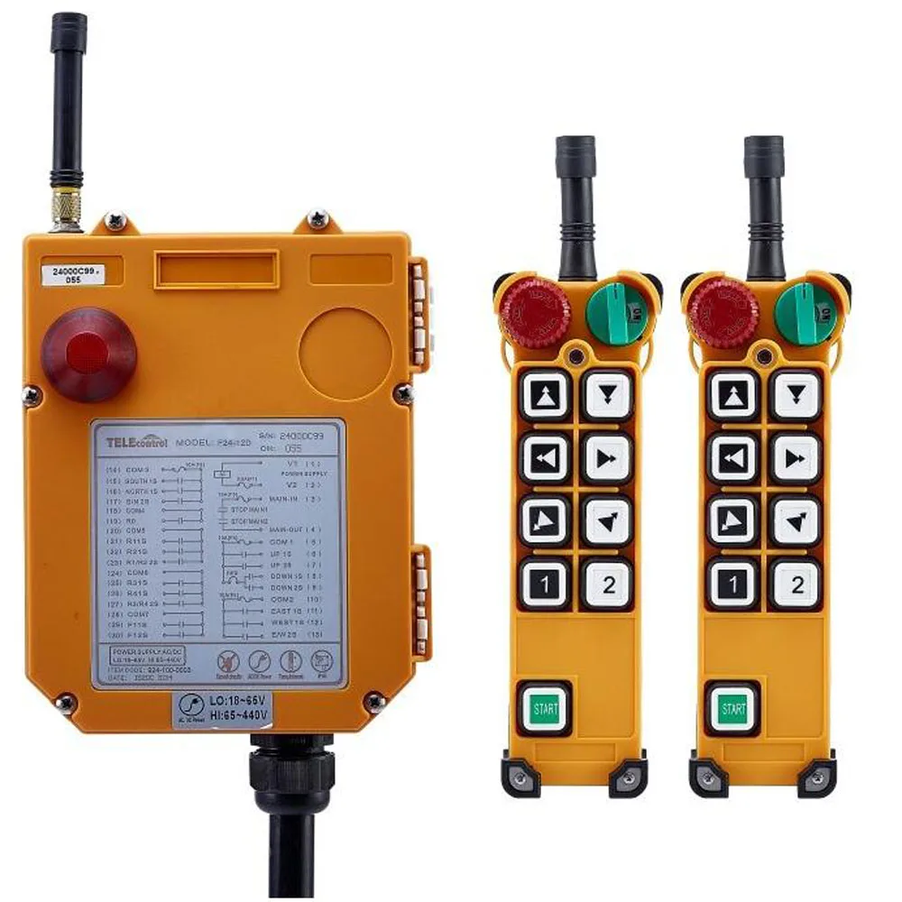 

TELECRANE Wireless Double Speed Industrial Remote Controller Electric Hoist Remote Control 2 Transmitter + 1 Receiver F24-8D
