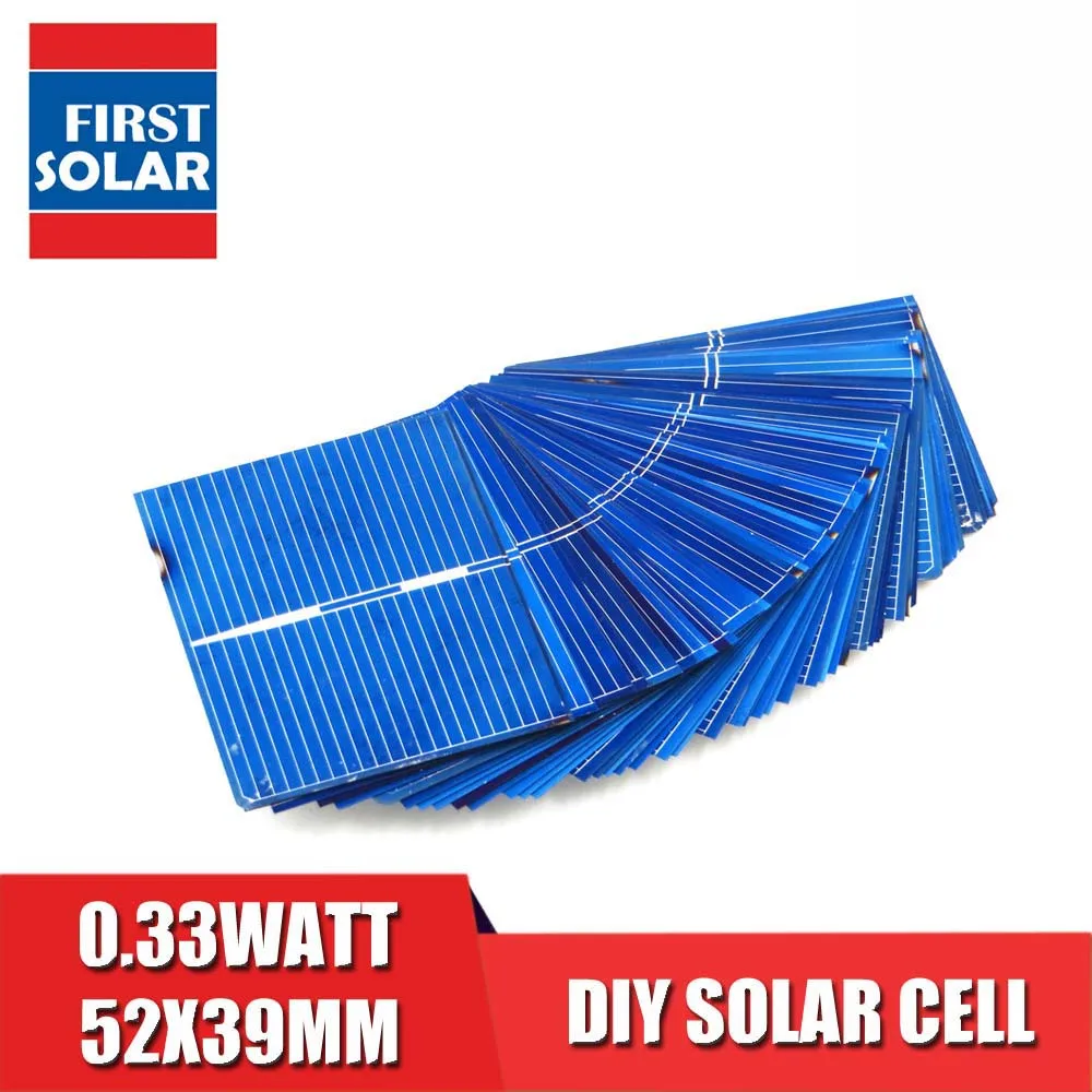 

50pcs x Solar Panel Painel Cells DIY Charger Polycrystalline Silicon Sunpower Solar Bord 52*39mm 0.5V 0.33W