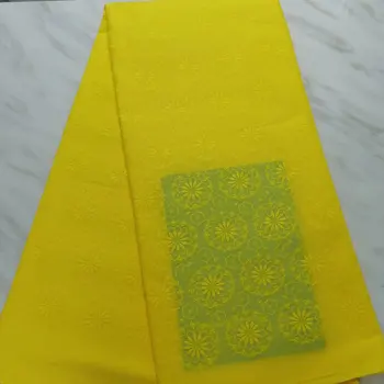 

Yellow African lace fabric French new yarn mesh 2019 African Nigerian clothing high quality lace fabric 5 yards for party dress