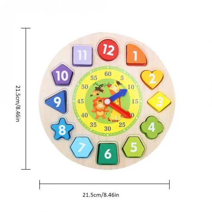 2018 Новый 1 шт. игрушечные часы цифры формы сортировки конструкторы деревянные развивающие для детей
