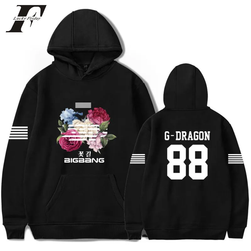 

fashion kpop BIGBANG hoodies sweatshirts printed men women pocket long sleeve casual sport hip hop style hooded pullover tops