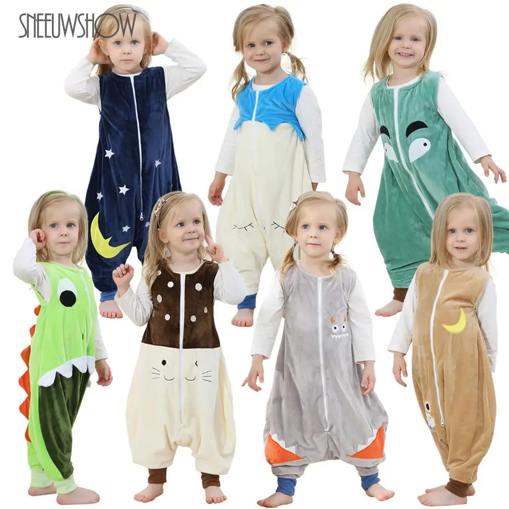 Детская для девочек и мальчиков пижамы Onesie животных мультфильм халаты фланель